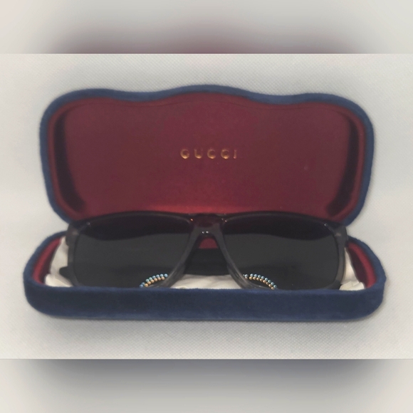Men's GUCCI Gray Polarized Signature Temple Designer Sunglass Frames - Picture 1 of 8